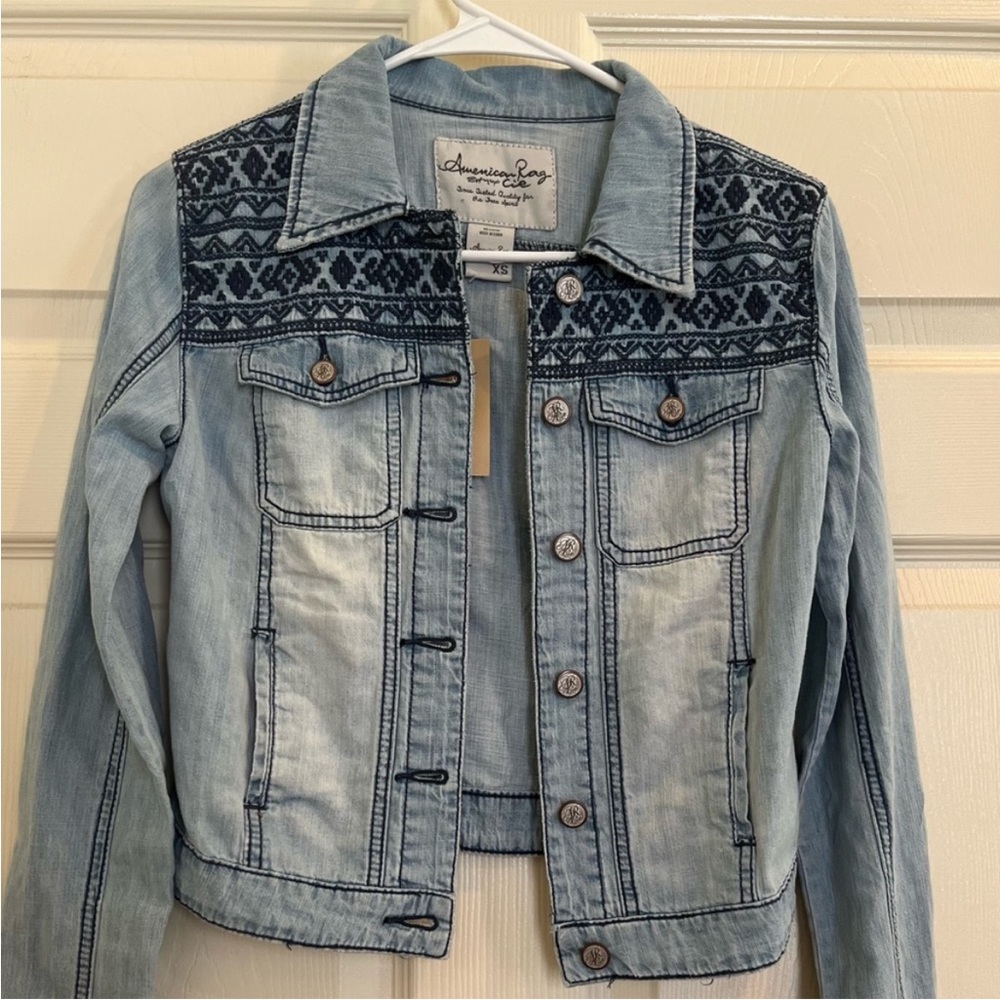 AMERICAN RAG embroidered jean jacket - Picture 2 of 11